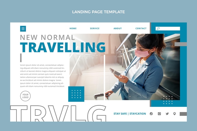 Modèle de page de destination de voyage plat
