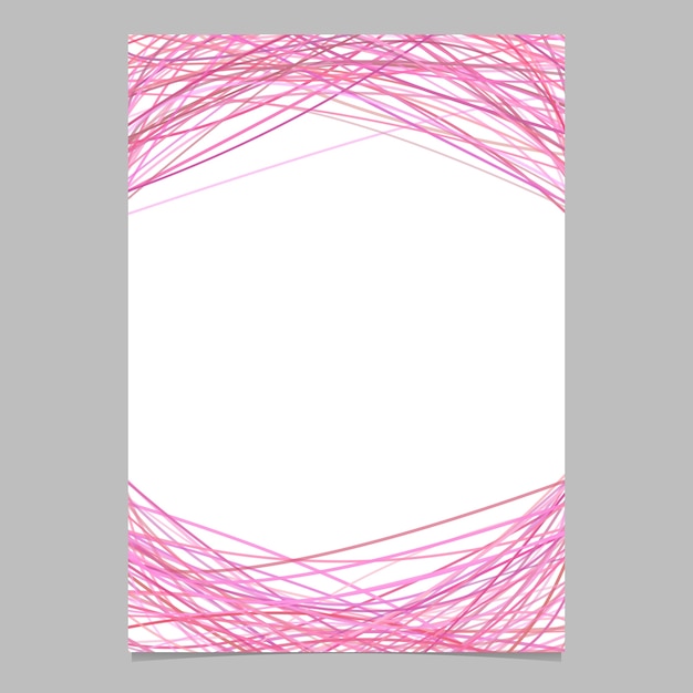 Vecteur gratuit modèle de page avec des lignes arquées aléatoires en tons roses - illustration d'affiche de vecteur vierge sur fond blanc