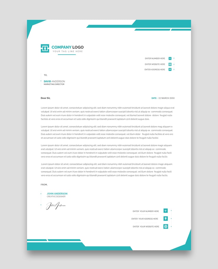 Vecteur gratuit modèle de papier à en-tête d'entreprise et d'entreprise moderne