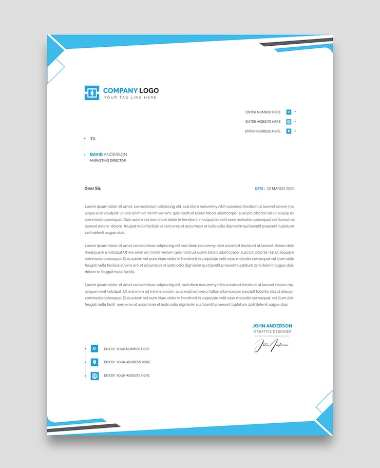 Vecteur gratuit modèle de papier à en-tête d'entreprise et d'entreprise moderne