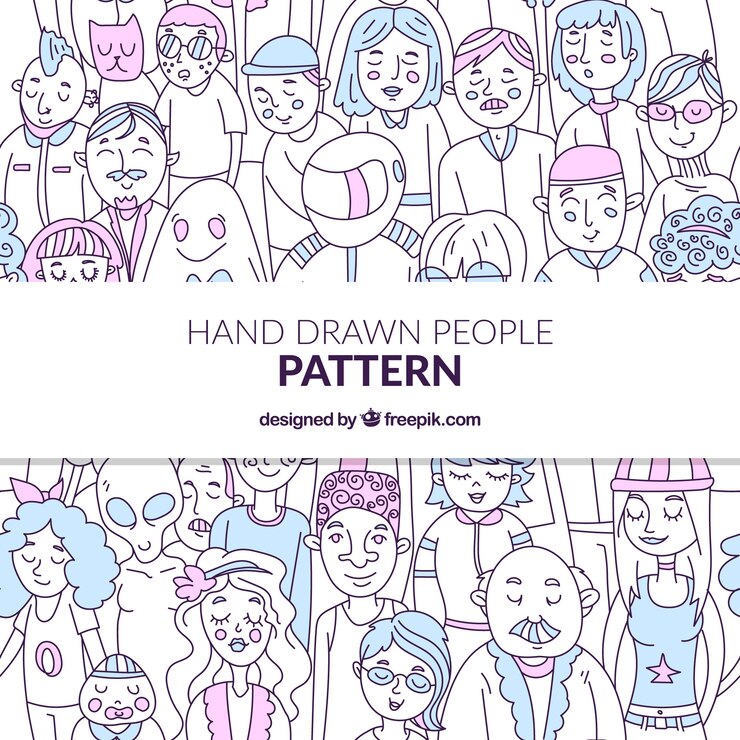 Vecteur gratuit modèle de personnes dessinées à la main