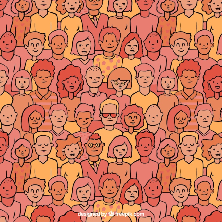 Vecteur gratuit modèle de personnes avec style dessiné à la main