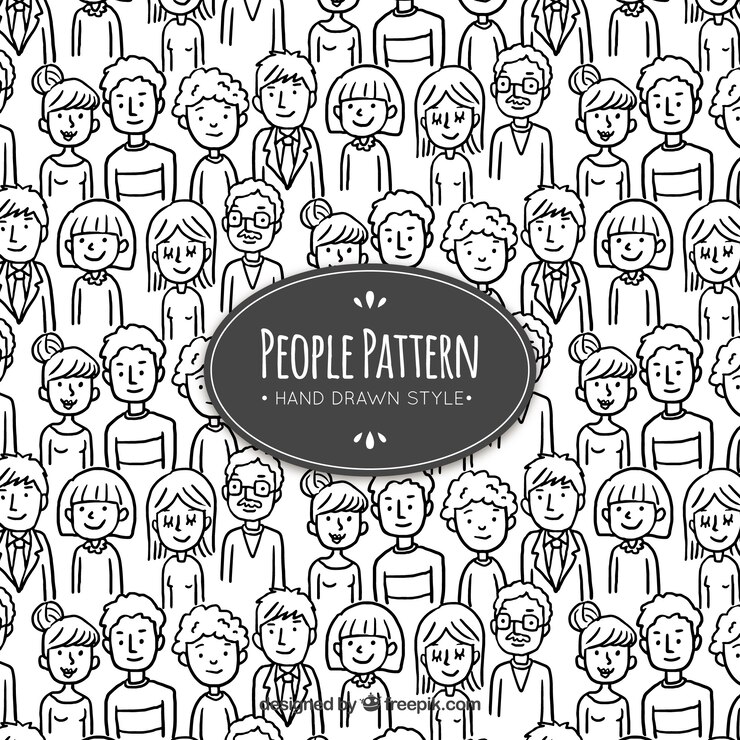 Vecteur gratuit modèle de personnes avec style dessiné à la main