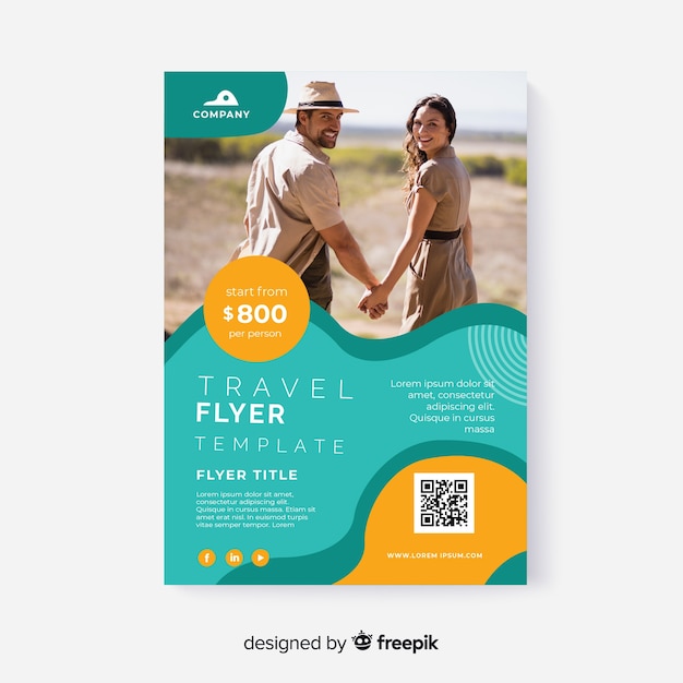 Modèle de photo de voyage avec des voyageurs
