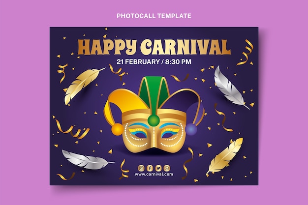 Modèle De Photocall De Carnaval Réaliste