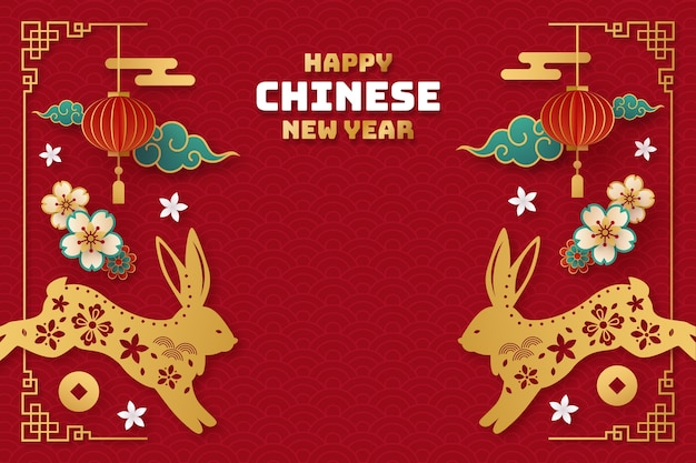 Vecteur gratuit modèle de photocall de célébration du nouvel an chinois