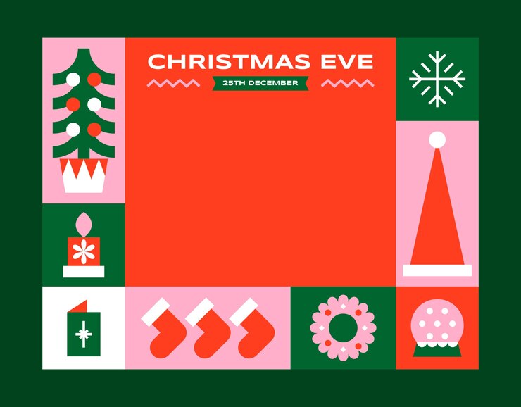 Vecteur gratuit modèle de photocall de célébration de la saison de noël