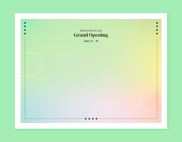 Vecteur gratuit modèle de photocall dégradé pour l'ouverture officielle de l'entreprise