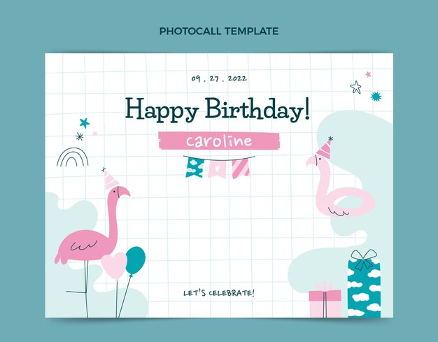 Modèle de photocall de fête d'anniversaire amusant