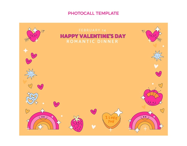 Modèle De Photocall Plat Pour La Saint Valentin