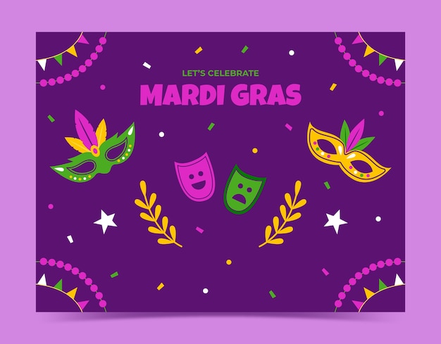 Vecteur gratuit modèle de photocall pour le festival du mardi gras