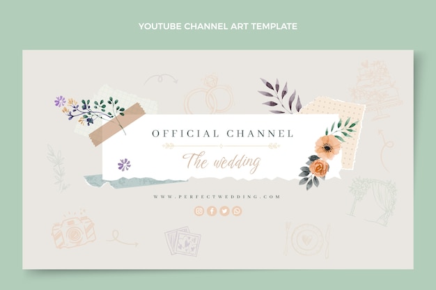 Vecteur gratuit modèle de planificateur de mariage aquarelle