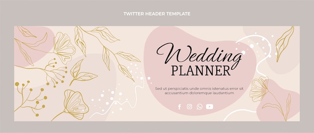 Vecteur gratuit modèle de planificateur de mariage dessiné à la main