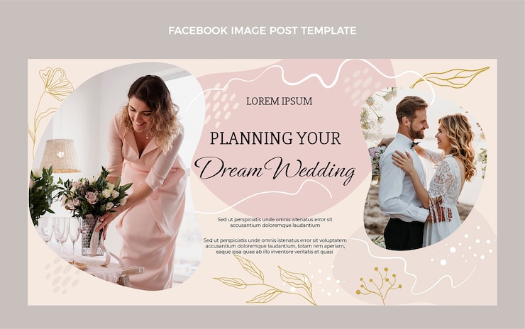 Vecteur gratuit modèle de planificateur de mariage dessiné à la main