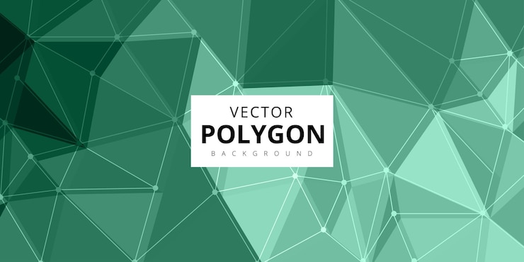 Vecteur gratuit modèle polygone vert pastel fond abstrait monochrome polyvalent bannière