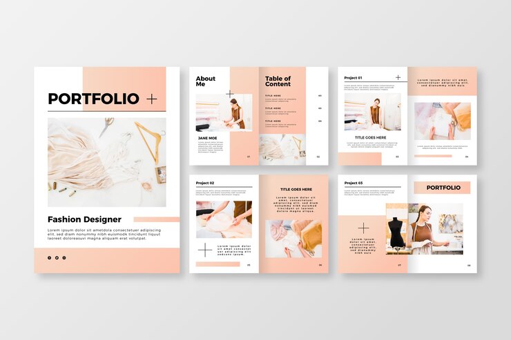 Vecteur gratuit modèle de portefeuille de dégradé créatif