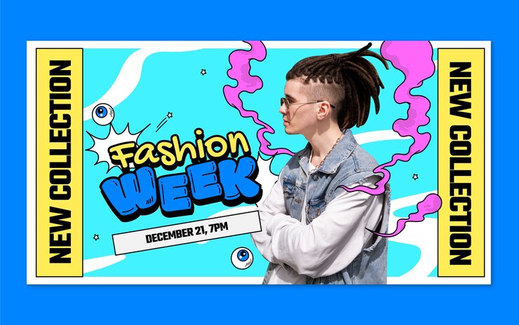 Vecteur gratuit modèle de post facebook de la semaine de la mode