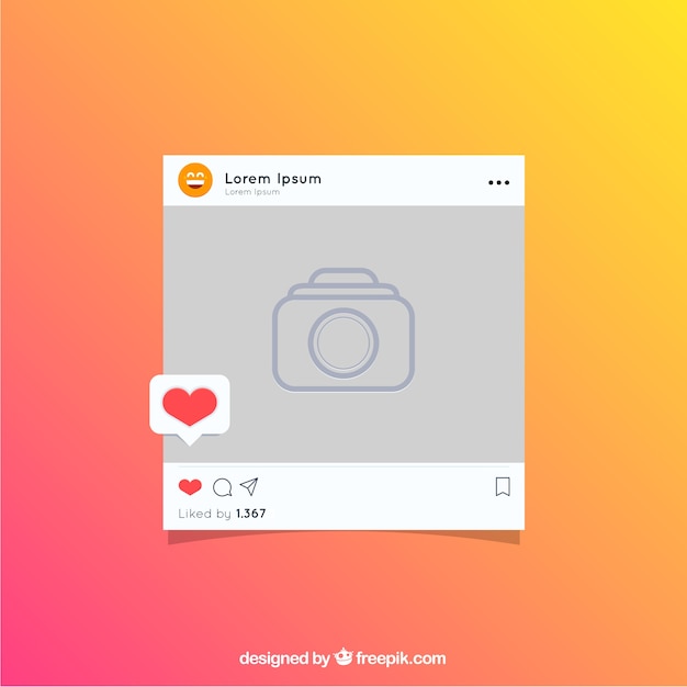 Modèle de post Instagram avec notifications