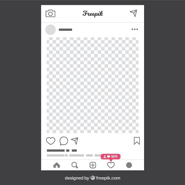 Vecteur gratuit modèle de post instagram avec notifications