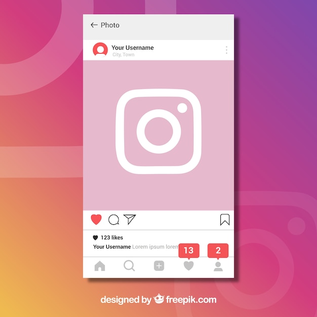 Modèle De Post Instagram Avec Notifications