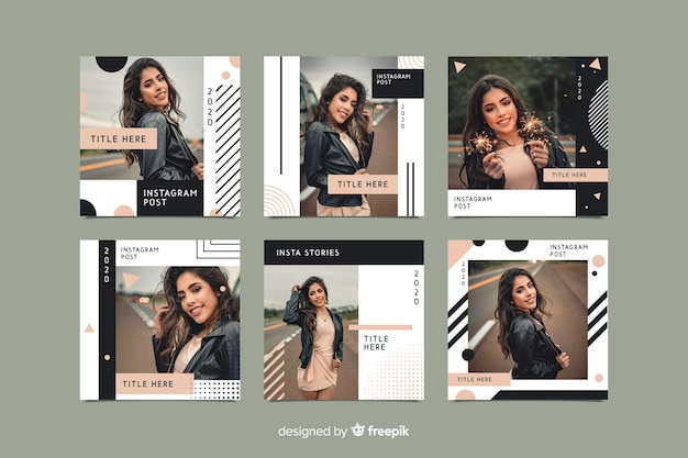Modèle De Poste Instagram à La Mode Avec Photo