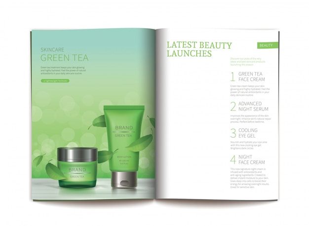 modèle pour magazine cosmétique brillant.