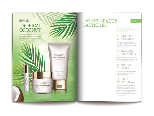 modèle pour magazine cosmétique brillant.