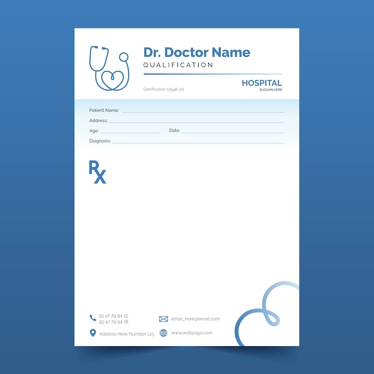 Vecteur gratuit modèle de prescription dégradé