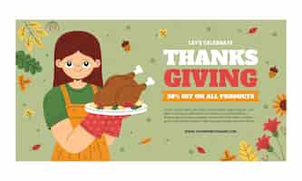 Vecteur gratuit modèle de promotion de médias sociaux de célébration de thanksgiving