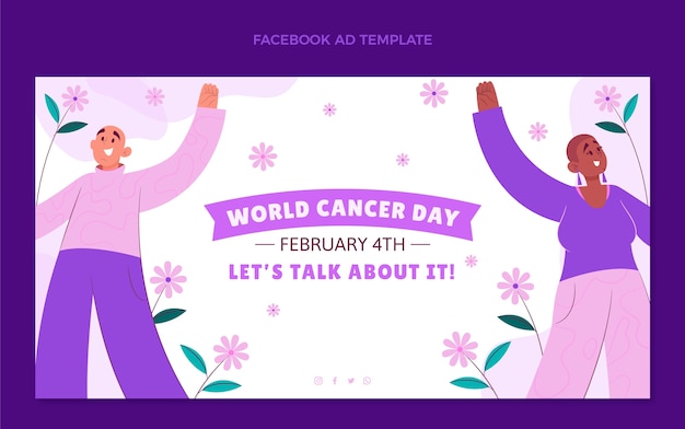 Modèle De Promotion Des Médias Sociaux De La Journée Mondiale Du Cancer Plat