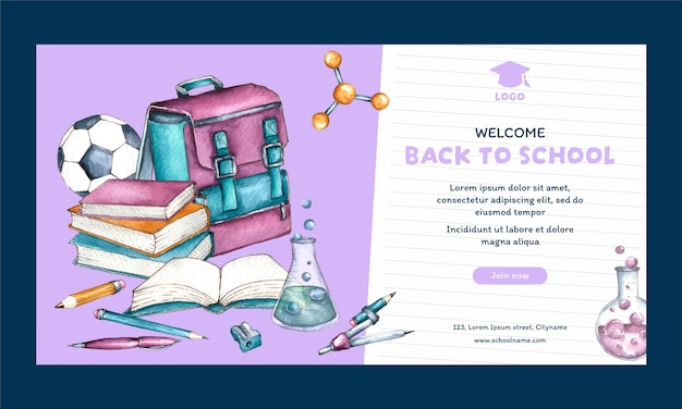 Vecteur gratuit modèle de promotion sur les réseaux sociaux pour la rentrée scolaire