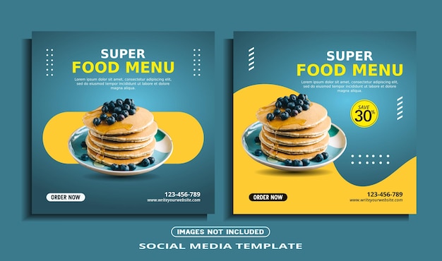 Modèle de publication de bannière de médias sociaux instagram alimentaire
