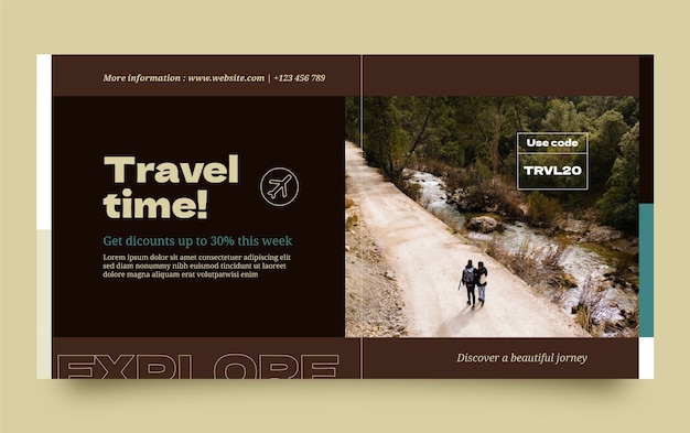 Vecteur gratuit modèle de publication facebook d'aventure de voyage