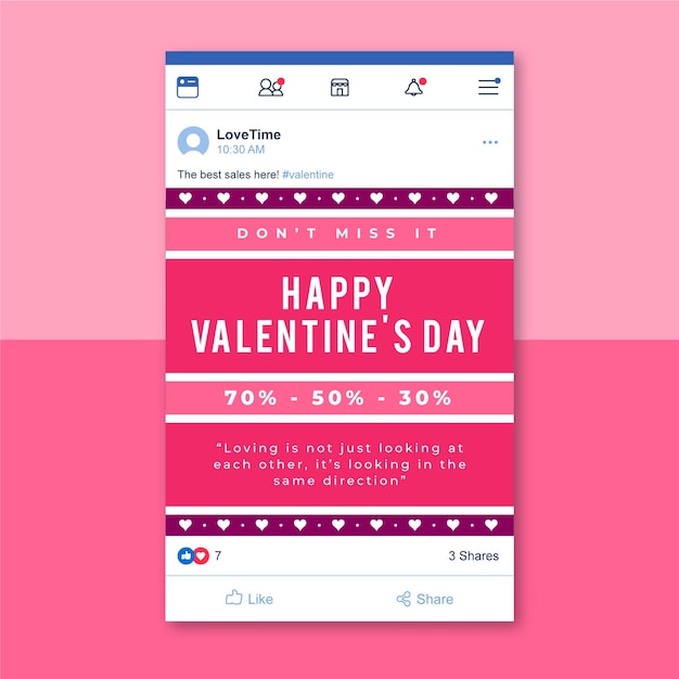 Modèle De Publication Facebook Grille Saint Valentin