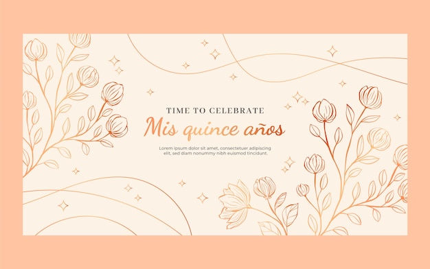 Vecteur gratuit modèle de publication facebook quinceañera dégradé