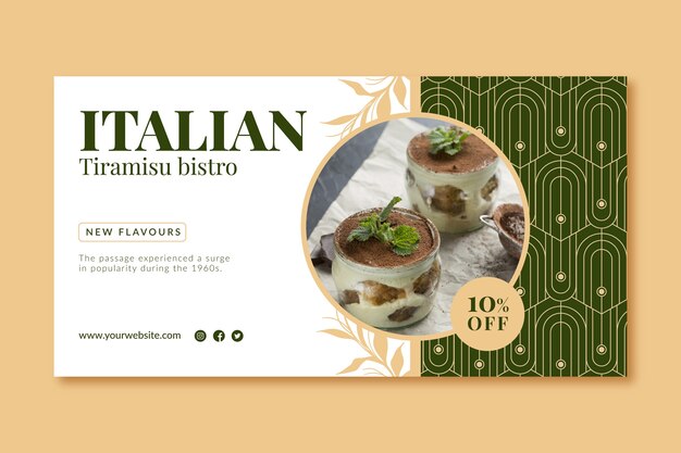 Modèle de publication facebook restaurant italien