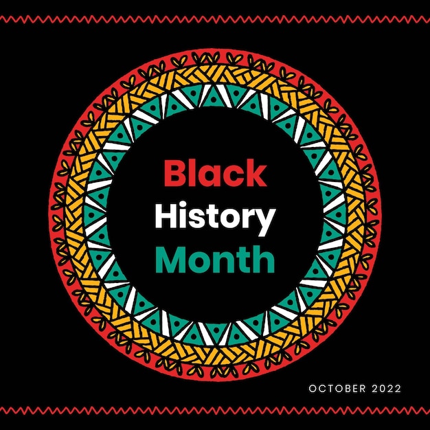 Vecteur gratuit modèle de publication instagram du mois de l'histoire noire dessiné à la main