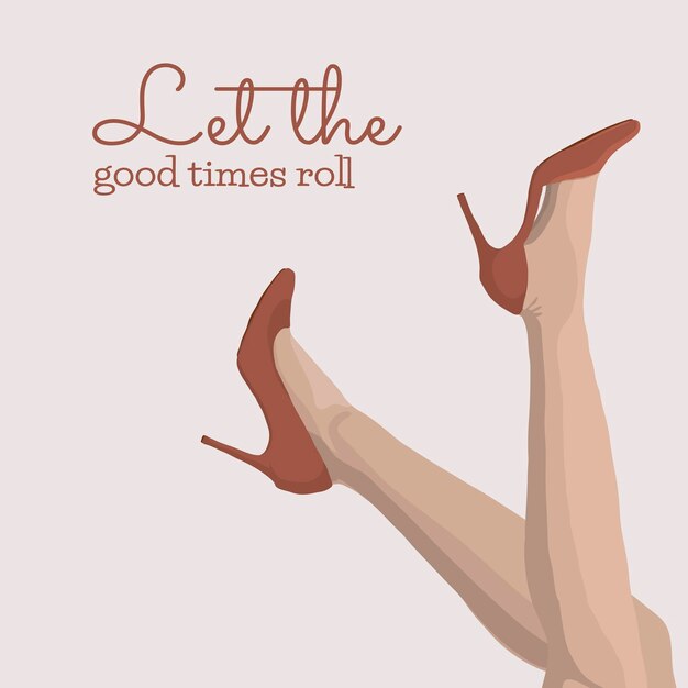 Modèle de publication Instagram féminin rose, illustration de mode talons avec vecteur de citation