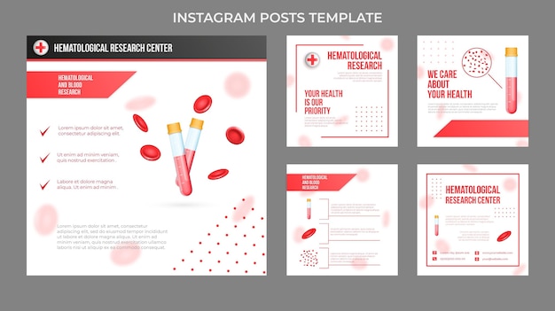 Vecteur gratuit modèle de publication instagram médical réaliste