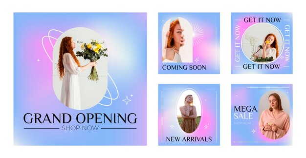 Modèle de publication instagram tendance dégradé