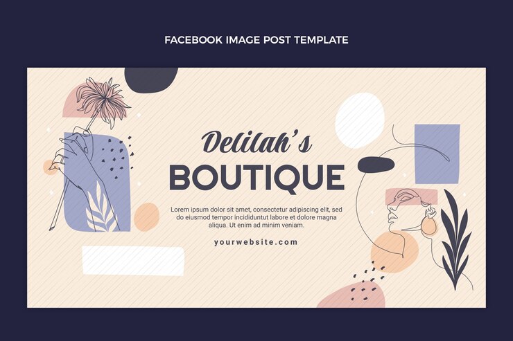 Vecteur gratuit modèle de publication sur les médias sociaux de la boutique de texture dessinée à la main