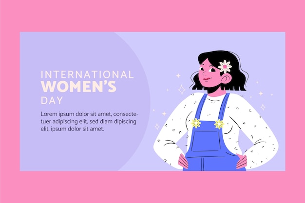 Vecteur gratuit modèle de publication sur les médias sociaux de la journée internationale de la femme