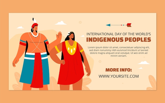 Vecteur gratuit modèle de publication sur les médias sociaux de la journée internationale des peuples autochtones du monde