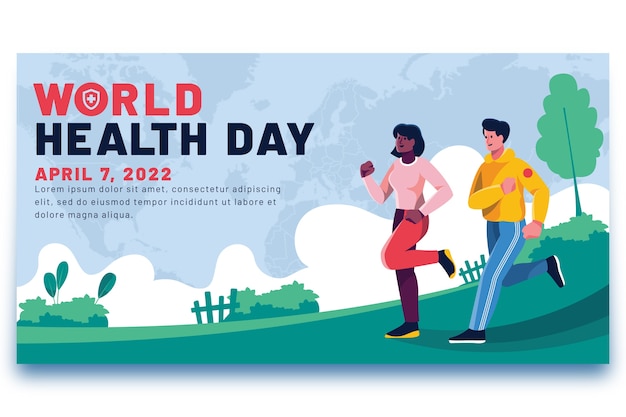 Vecteur gratuit modèle de publication sur les médias sociaux de la journée mondiale de la santé