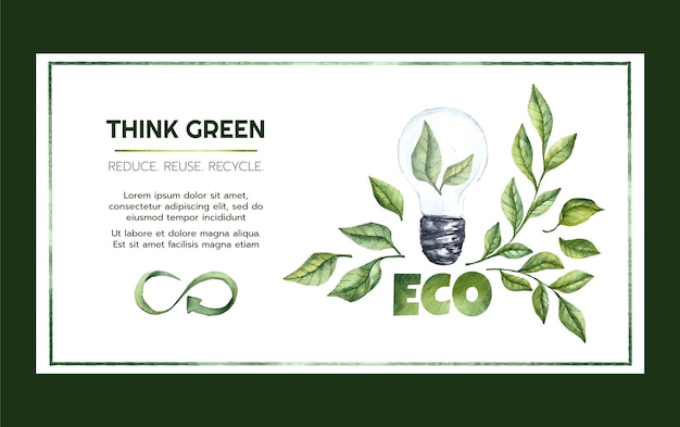 Vecteur gratuit modèle de publication sur les médias sociaux pour l'écologie et la conservation de l'environnement