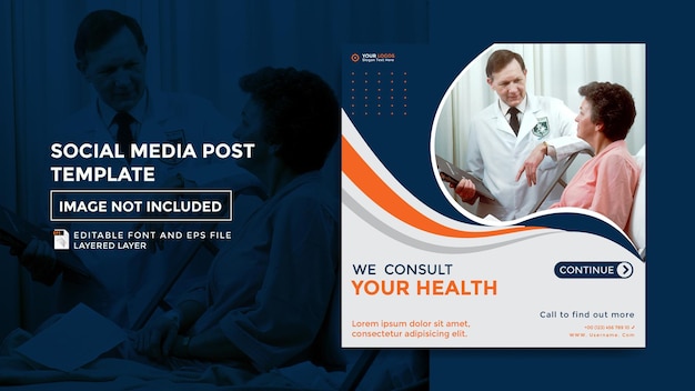Modèle de publication sur les médias sociaux sur le thème de la santé
