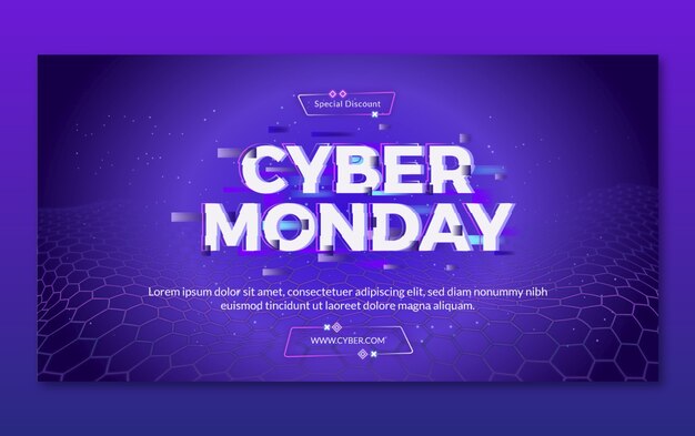 Modèle de publication sur les médias sociaux de vente cyber lundi