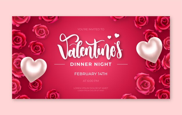 Modèle de publication réaliste sur les réseaux sociaux pour la saint-valentin
