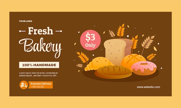 Modèle de publicité facebook boulangerie dégradé