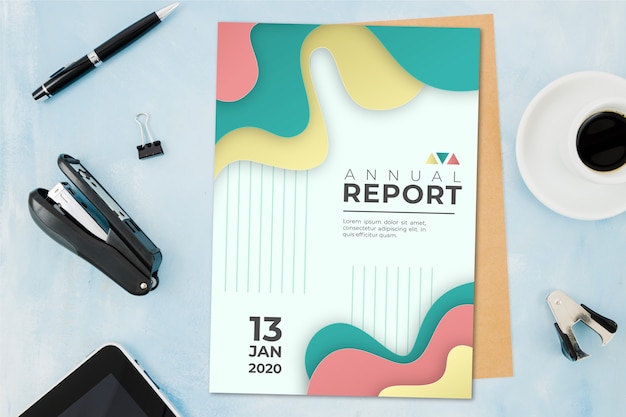Modèle de rapport annuel abstrait coloré